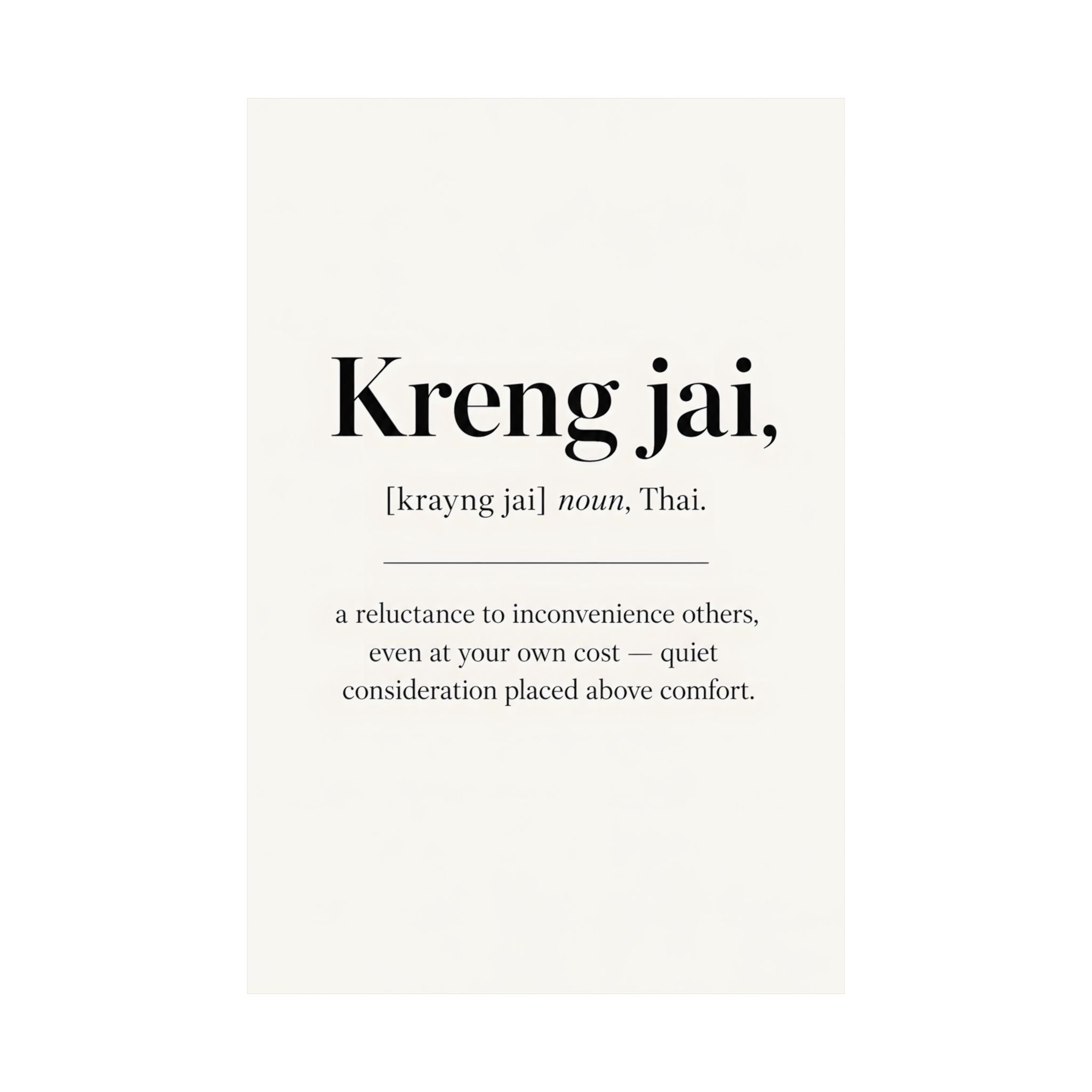 Kreng Jai, Thai