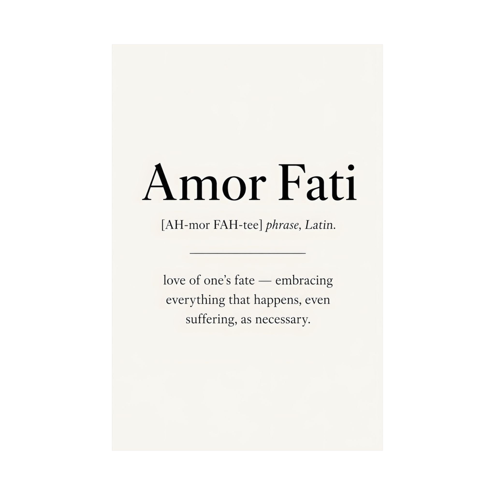 Amor Fati, Latin