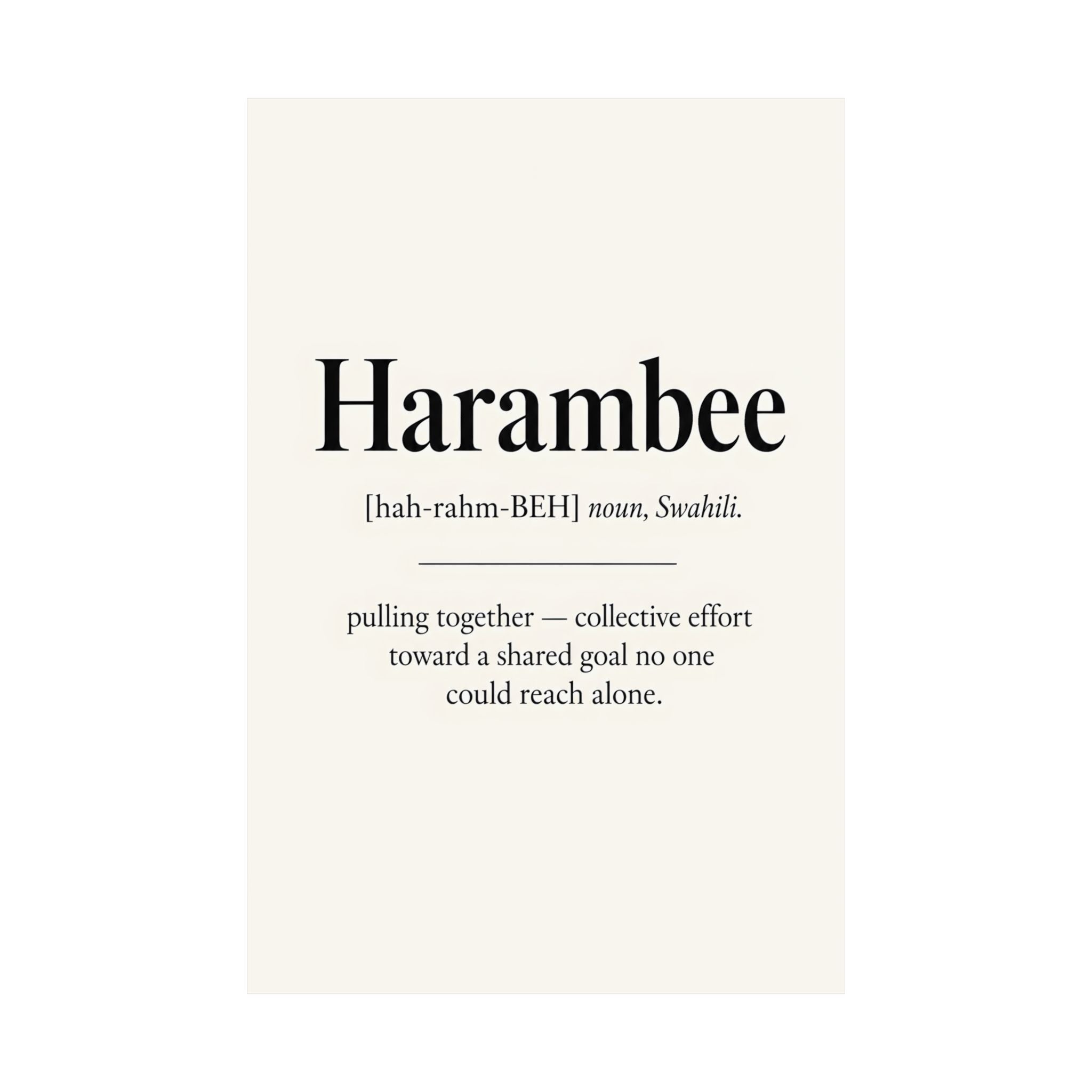 Harambee, Swahili