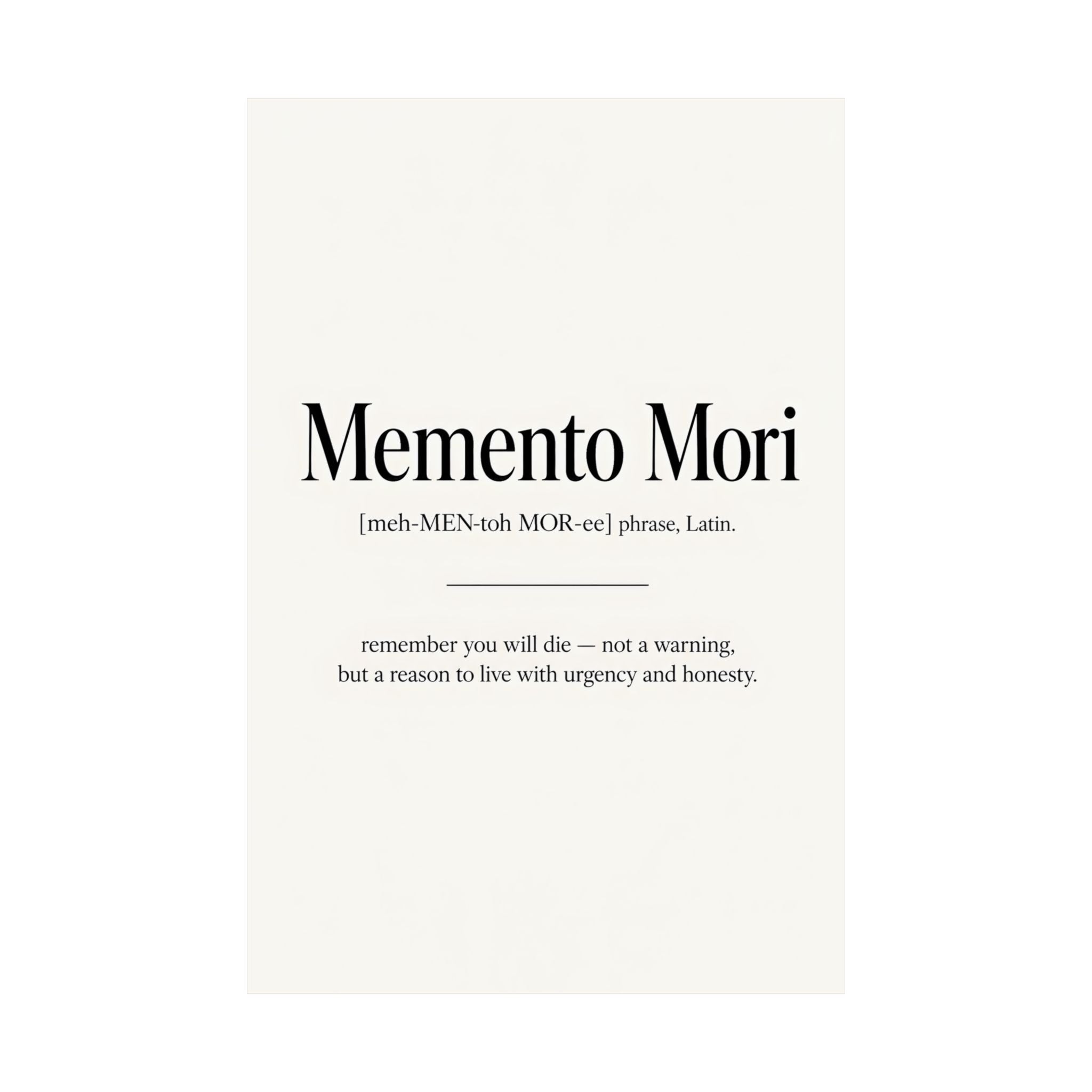 Memento Mori, Latin